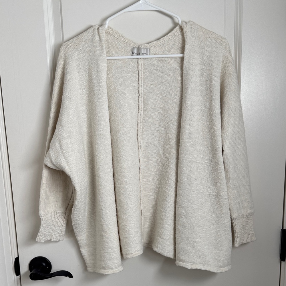 BE‎ COOL Off-White Open-Front Women's Cardigan Knit